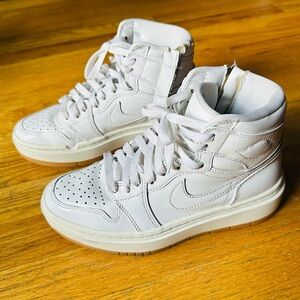 Nike Jordan 1 Elevate High SE - All White / Gum Size 6 Womens Shoes